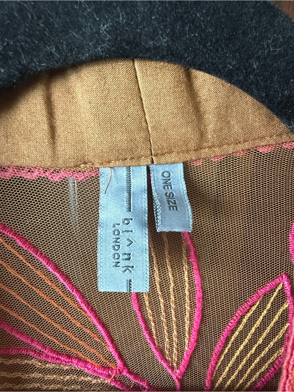 Sheer Floral Embroidered Duster Coverup in Rust Orange - Picture 4 of 8